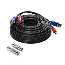 60 Feet BNC Video Extension Cable For 720P/1080P/5MP/4K HD Camera DVR System, Included 1X BNC Connector and 1X RCA Adapter