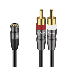 3.5 mm to Dual RCA Audio Cable, Gold Plated Copper Shell Heavy Duty 3.5mm Female to 2 RCA Male Stereo Audio Adapter Cable Adapter Cord, 0.3 Meter