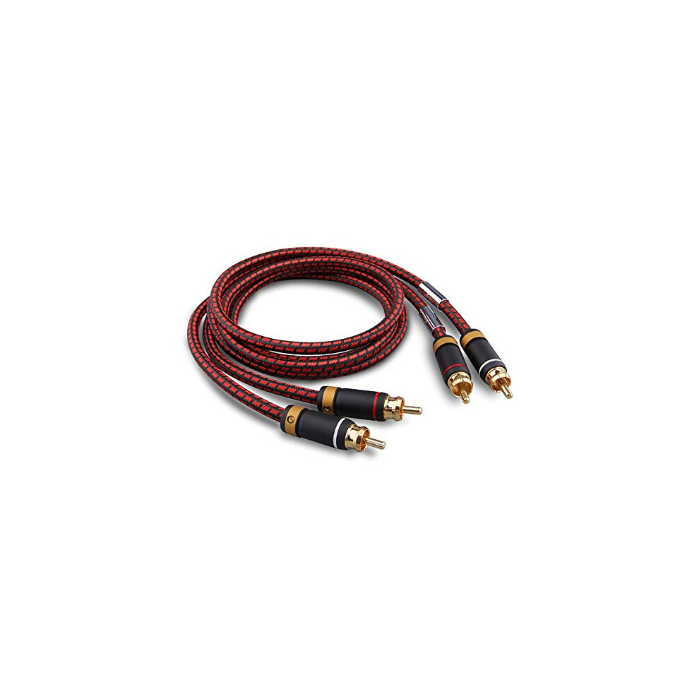 Audiophiles Rca Cable, 3.2Ft/1M 2Rca Male To 2Rca Male Stereo Audio Cable Cord (Hi-Fi Sound) For Home Theater, Subwoofer, Hdtv, Amplifiers, Hi-Fi 788703823521