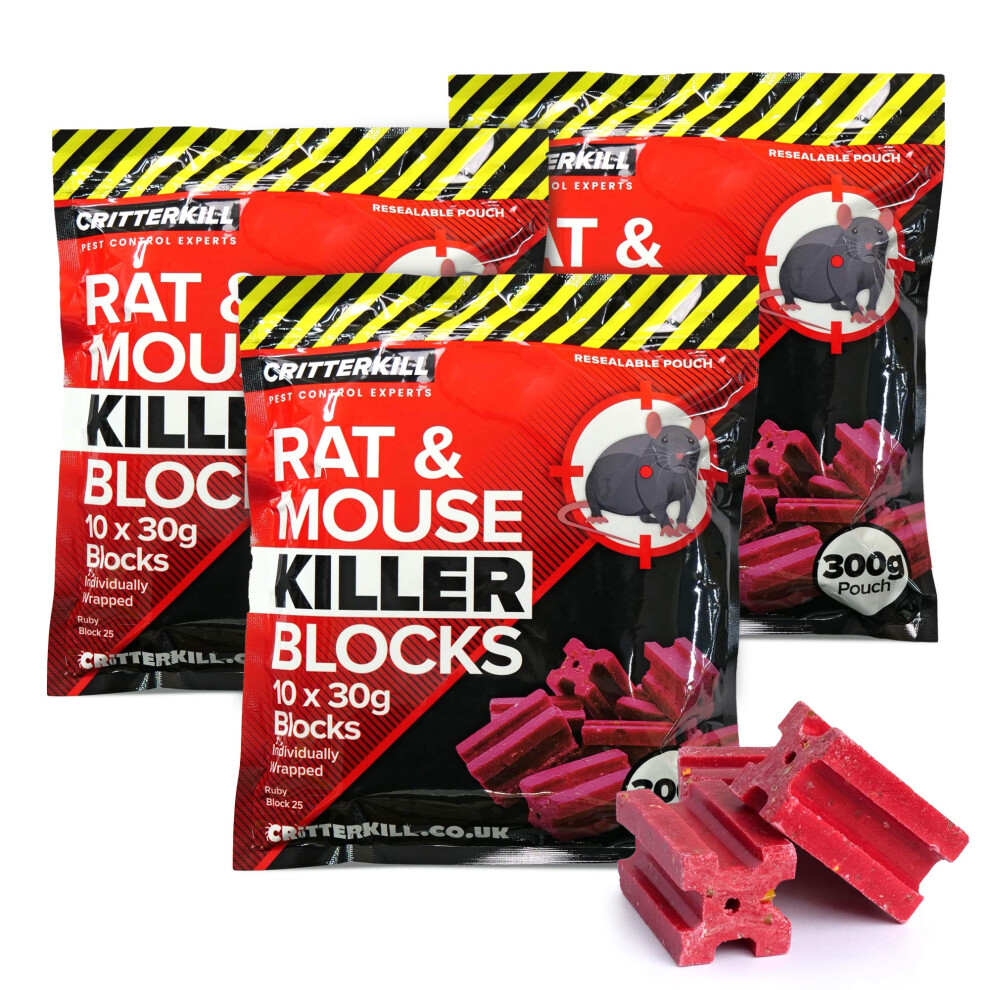 Rat & Mouse Killer Poison Blocks 300g â EXTRA STRENGTH (900g)-image-OPC-PDT9NQS-NEW