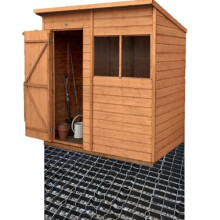 6' x 4' Shed Base - Black Plastic Grids for Garden Path, Greenhouse, Deck & Turf - Garden Shed Base Grid w/ Weed Membrane for Gravel Grid & Bike Shed