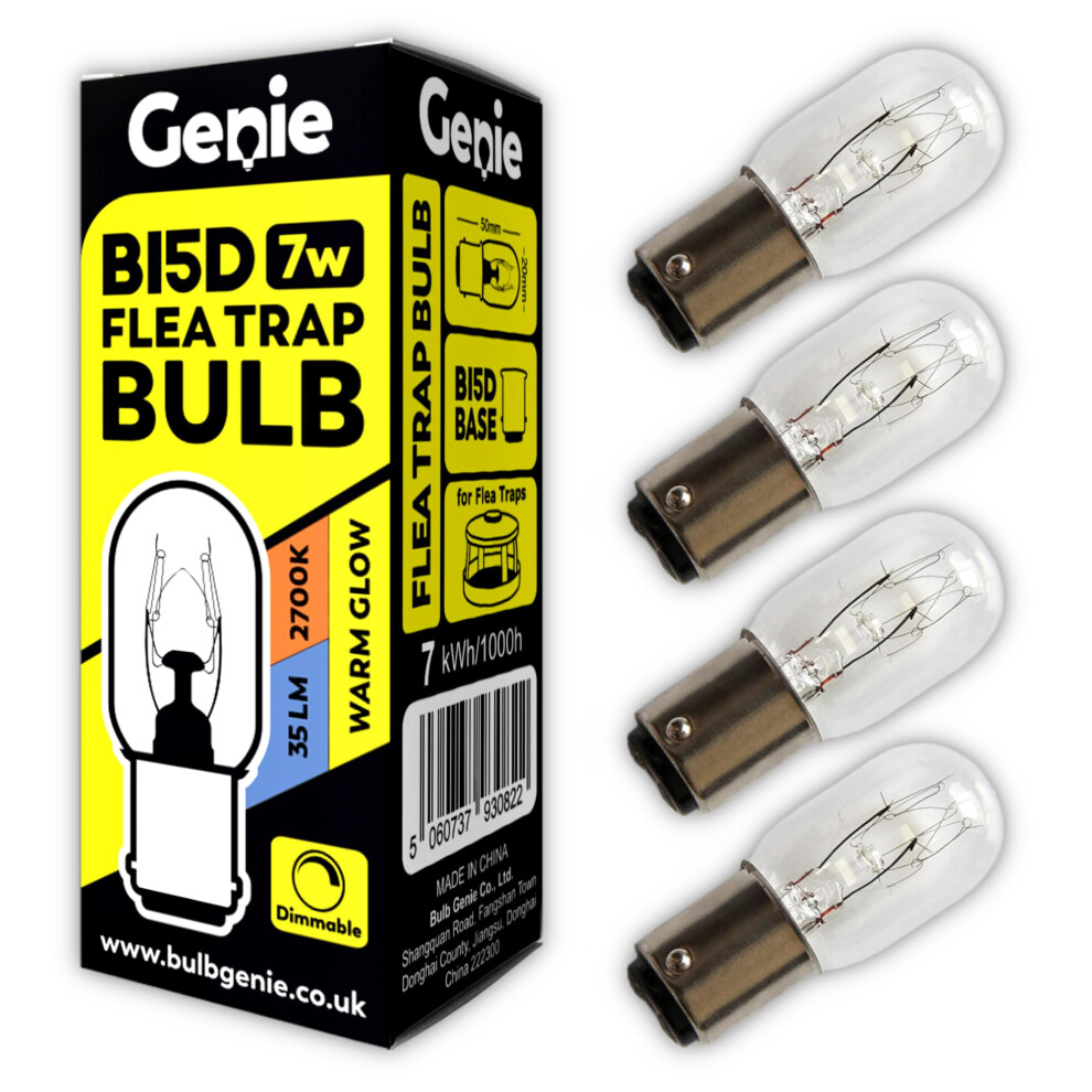 Flea Lamp Light Bulbs (Pack of 4) 7W 230V for Zero in STV020 Zero-in STV022 Zeroin ZER019 ZER020 and Gotcha Flea Killer Trap (7, Watts)