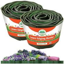 2pk 100mm x 10m Plastic Lawn Edging Strip, Grass Edging Border, Path and Lawn Edging, Grass Edging, Gravel Edging, Grass Border Edging, Plastic Lawn