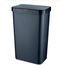 T838005N Rectangular Sensor Bin with Fingerprint Proof Coated Exterior, Plastic, 50 L, Navy