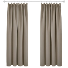 Super Soft Pencil Pleat Curtains Thermal Insulated Blackout Curtains for Kids Bedroom 66 x 72 Taupe One Pair