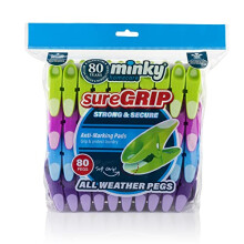 SureGrip Pegs, Assorted colours, Pack of 80