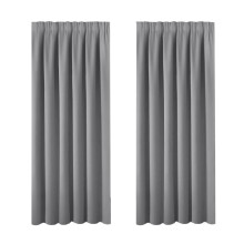 Bedroom Curtains Blackout Curtain Panels - Grey, 66x72 Inch, 2 PCs, Insulating Energy Saving Solid Rod Pocket Blackout Drapes, Pencil Pleat Curtains