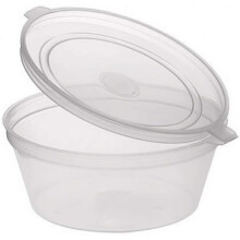 - Clear Round Hinged Pots with Lids - Deli Pots - Perfect for Takeaways, Restaurants - Chutney, Ketchup Container & Hinged Sauce Pots (50, 4oz)