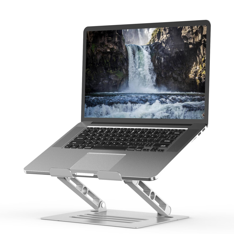 Adjustable Laptop Stand For Desk, Metal Foldable Laptop Riser, Portable Laptop Holder, Ventilated Cooling Computer Notebook Stand Compatible With 030391203681