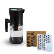 V2 Water Filter | 2.2L Glass Water Filter Jug and Cartridge | 3 Month Supply (Softener pack)
