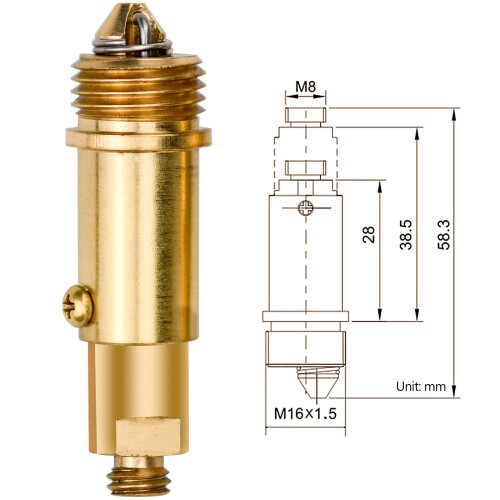 2-Piece Rust-Proof Brass Pop-Up Plug Bolt Set for Sink Drain - Slotted, Click-Clack, Internal Spring, Easy Install 1