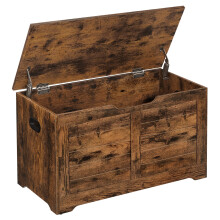 Storage Chest, Storage Bench, Blanket Box with 2 Safety Hinges, Shoe Storage Bench, Rustic Style, 40 x 80 x 46 cm, for Hallway, Bedroom, Living Room,