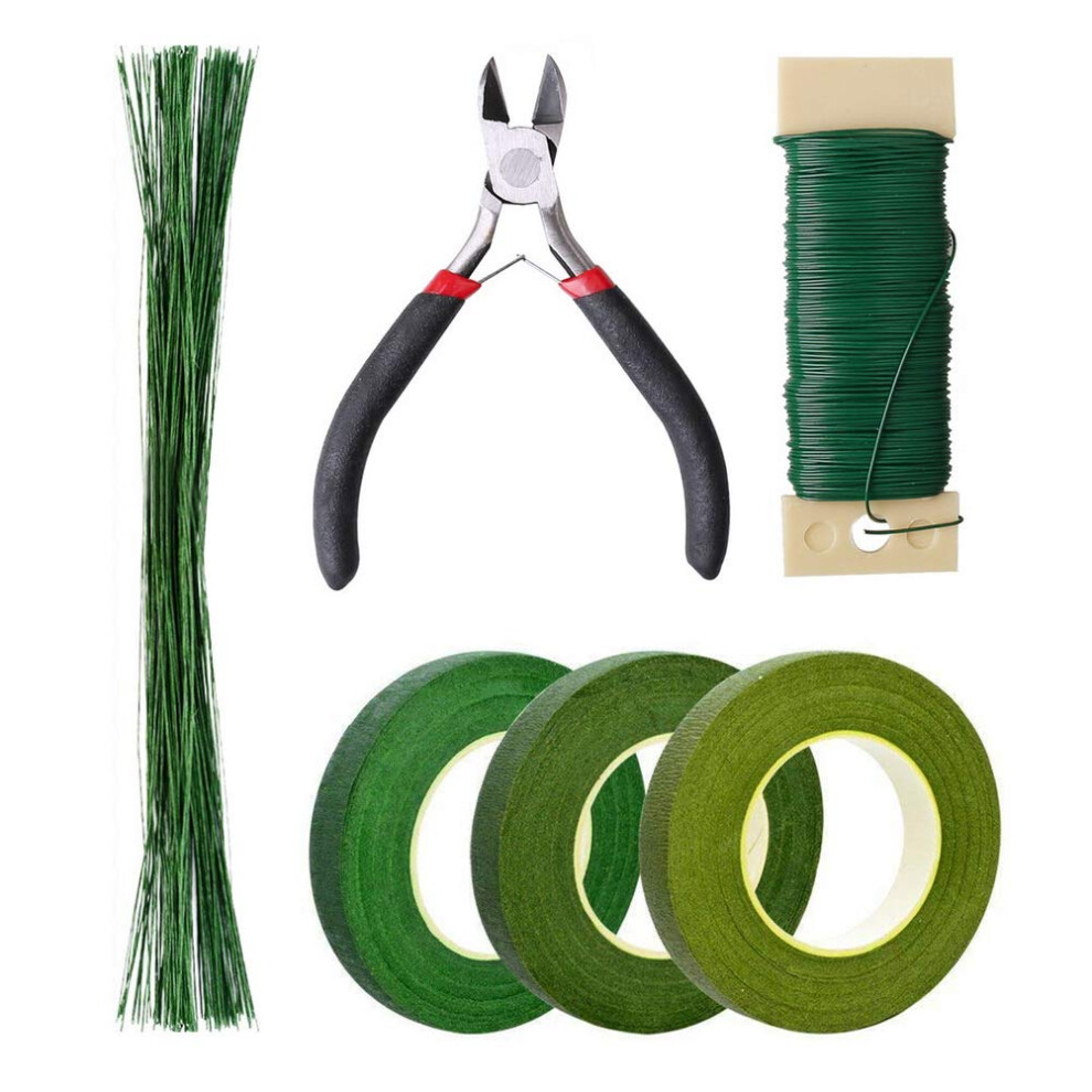 Floral Arrangement Kit, Floral Tapes & Wraps Floral Wire Cutter Green Floral Tape 22 Guage Floral Stem Wire 26 Gauge Green Floral Wire for Bouquet