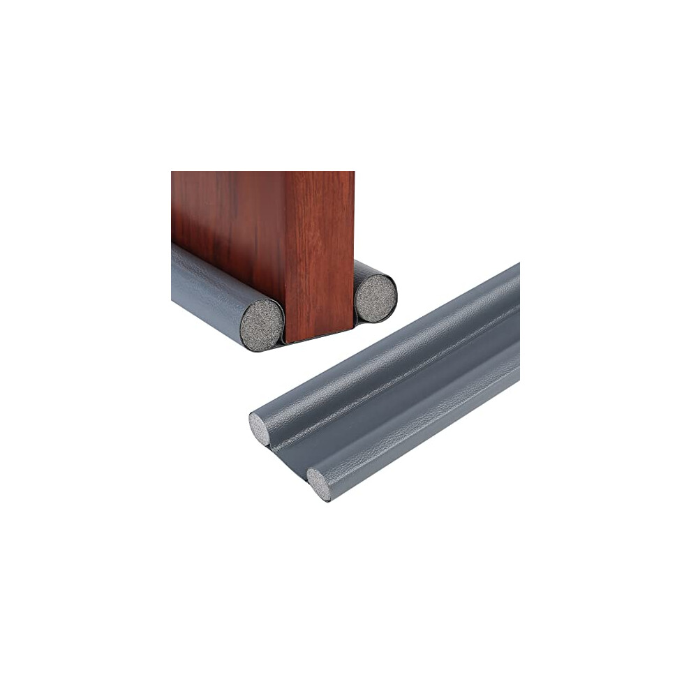 Double Under Door Draught Excluder, Draft Excluder for Doors, Adjustable 96 cm/37.8 inch Door Draft Stopper, Water Proof Snow Proof Window Draught