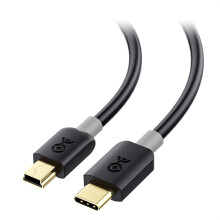 USB C to Mini USB Cable 1m (Mini USB to USB C Cable) in Black Compatible with MacBook Air/iPad Pro/iMac Pro/Lenovo Yoga/HP Dell XPS/Chromebook/Digital