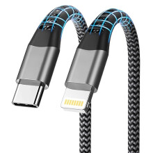 USB C to Lightning Cable 2M [MFi Certified], USB C iPhone Charger Cable iPhone Cable Fast Charging Lead Nylon Braided iPhone Fast Charger Cable Wire