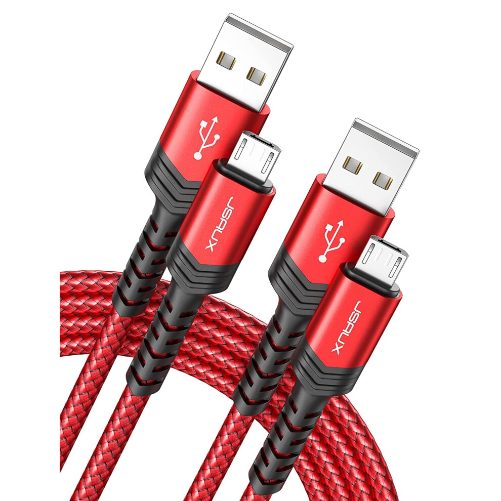 Micro Usb Cable Android Charger, (2-Pack 2M) Micro Usb Android Charger Cable Nylon Braided Cord Compatible With Samsung Galaxy S7 S6 J7 Note 5, Kindle Red 6914710948092