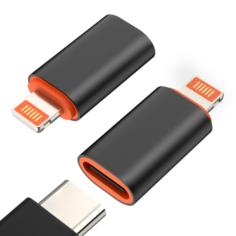 Usb C To Lightning Adapter - 2 Pack Usb C Female To Lightning Male Adapter Supports 27W Pd Fast Charging Data Transfer For Iphone 14/13/12/11/Xs/Xr/Se 840401413128