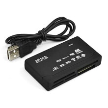 All in One Multi Card Memory Reader Adapter for Micro SD SDHC M2 MMC XD CF MS with External USB- Black