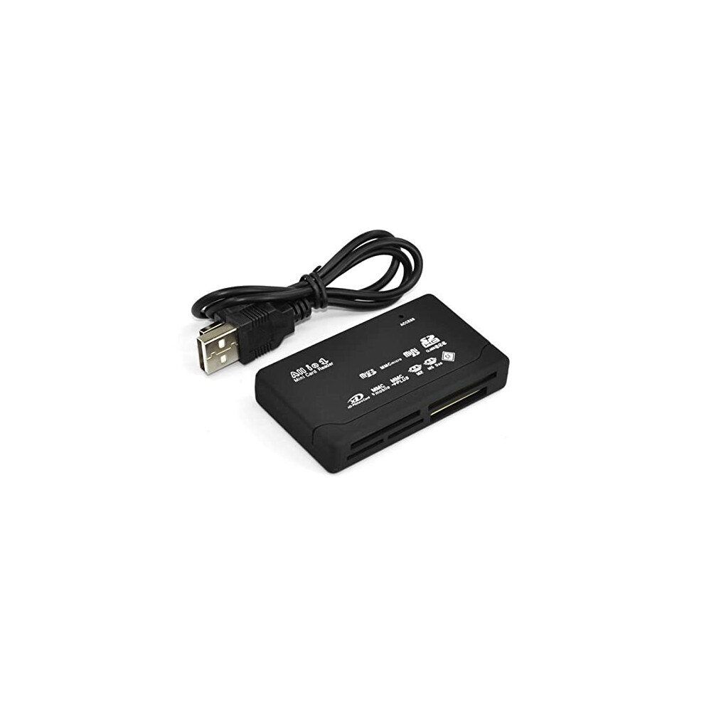 Multibao All In One Multi Card Memory Reader Adapter For Micro Sd Sdhc M2 Mmc Xd Cf Ms With External Usb- Black