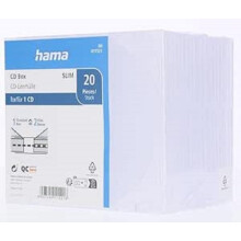HAMA 00011521 Caja de CD "Slim" - Lote de 20 - Transparente