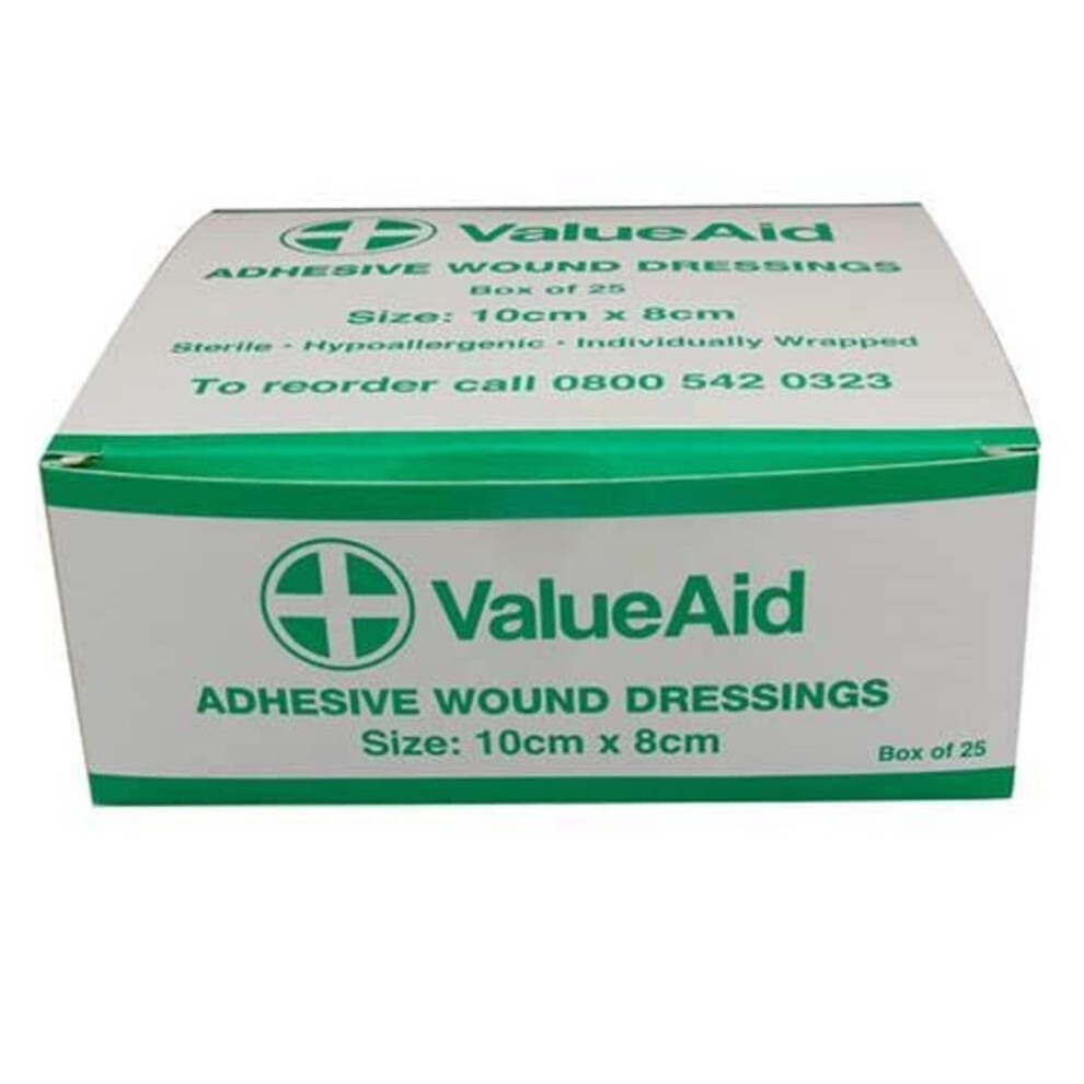 Value Aid Adhesive Wound Dressings - 10Cm X 8Cm - Box Of 25