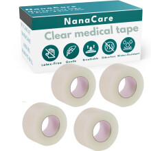 Hypoallergenic Transparent Surgical Tape 2.5cm x 9.1m | 3 Rolls Transporous Surgical Tape| Medical Tape for Skin, Dressings and Face| Mouth Breathing