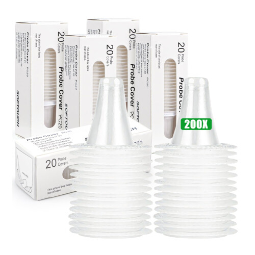200 Pcs Ear Thermometer Probe Covers, Refill Caps Replacement Lens Filter Protector for All Braun Thermometer Models