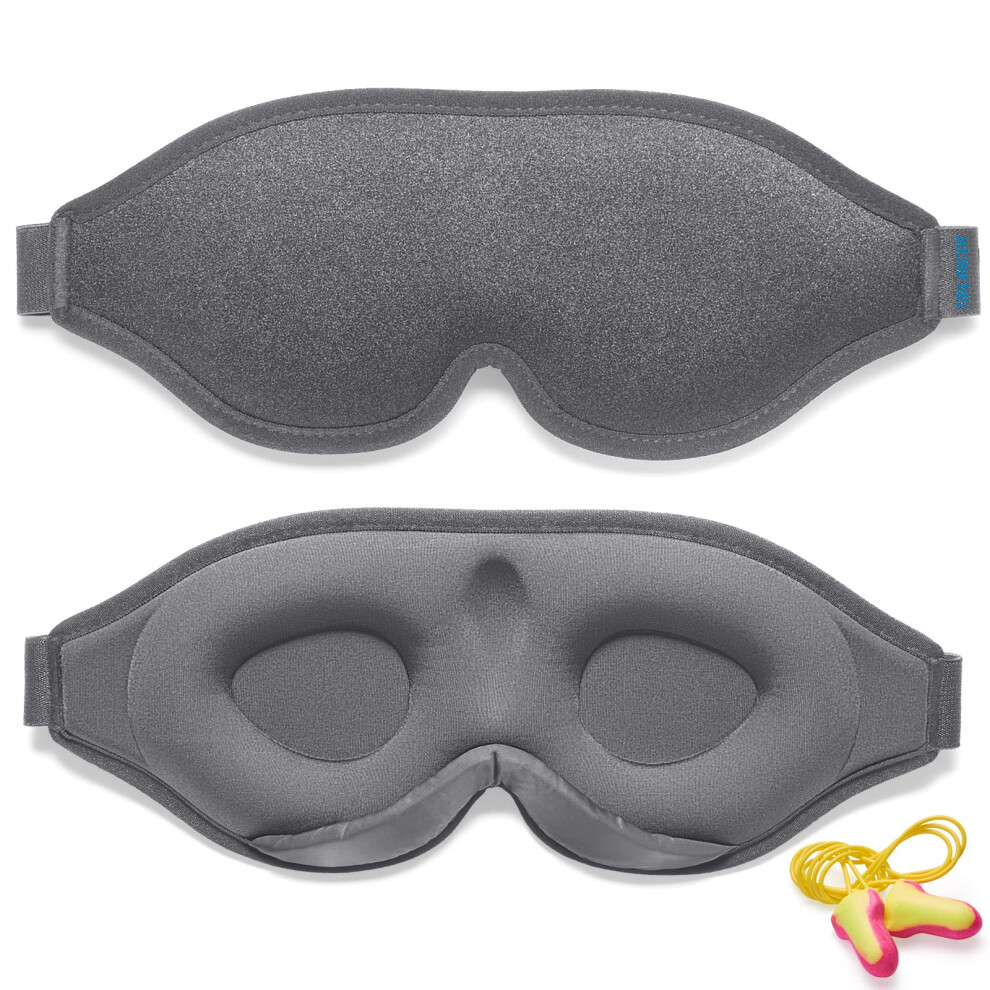 Trilancer Light 2024 Innovative Sleeping Mask For Men And Women 100% Blocking Ergonomic Adjustable Eye Mask With Earplugs For Sleep, Nap, Meditation, Travel,