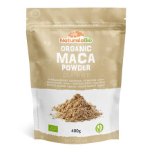 Organic Maca Powder 400g. Peruvian, Natural and Pure, from Organic Maca Root. Vegetarian and Vegan Friendly - Gelatinised - NaturaleBio