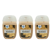 Millionairess 3 Pack Pocketbac 30ml Anti Bacterial Premium Hand Sanitiser Travel Size Refillable Clip Bottle Quick Drying Non Sticky Extra