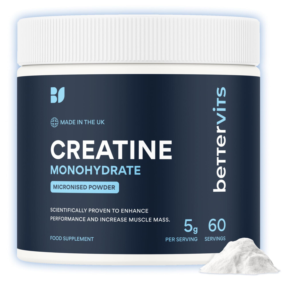 Creatine Monohydrate Powder | Micronised | Pre & Post Workout | Unflavoured | 300g | 60 Servings