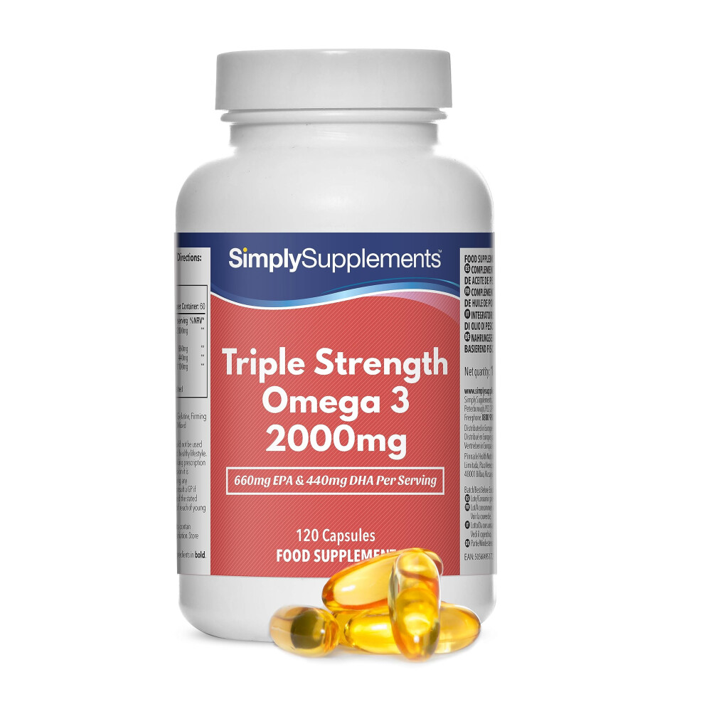 Simply Supplements Omega 3 Fish Oil 2000Mg | 120 Capsules | 660Mg Epa & 440Mg Dha Per Serving