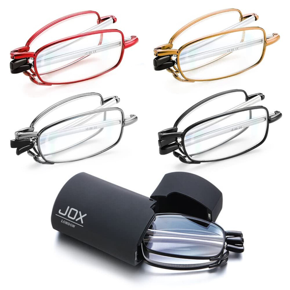 Photos - Glasses & Contact Lenses Folding Reading Glasses, With Flip Case, Portable Mini Reading Glasses, Compact pocket reading glasses for Men and Women (Re