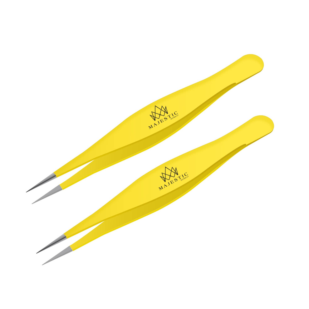 Fine Point Tweezers for Women and Men – Splinter Ticks, Facial, Brow and Ingrown Hair Removal–Sharp, Needle Nose, Surgical Tweezers Precision