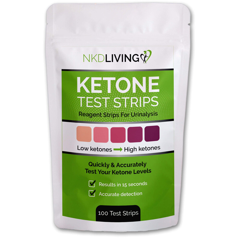 Nkd Living Ketone Test Strips (100 Strips) - Accurate Detection Of Ketones In Urine