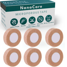 Tan Microporous Surgical Tape 1.25cm x 10m (6 Rolls) | Tan Micropore Tape| Skin Coloured Nose Tape |Medical Tape for Skin, Dressings & Rhinoplasty