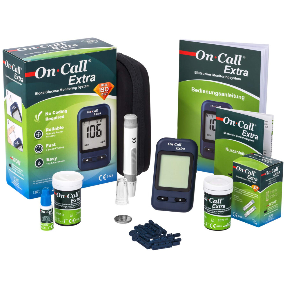 Extra Blood Glucose Meter Starter Kit (incl. 10 Test Strips, 10 Lancets, 1 Lancet Device, 1 Control Solution) (MMOL/L)