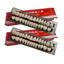 56 Pcs False Teeth Dental Complete Acrylic Resin Denture Teeth 2 Set Whole Teeth Synthetic Polymer Denture Tooth 23 Shade A2 Upper + Lower Dent