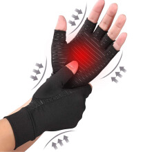 Arthritis Compression Gloves- Best Copper Arthritis Gloves for Women and Men 88% Copper Fiber, Fingerless Compression Gloves Help Arthritis Symptoms,