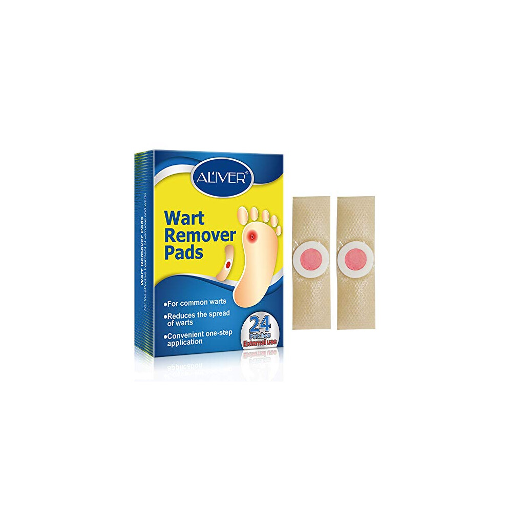 Gnapy Wart Removal Plasters, 24Pcs Wart Remover For Hands Feet Corn Removal Plaster With Hole, Remover Plantar Warts, Callus, Stops Wart Regrowth (A)