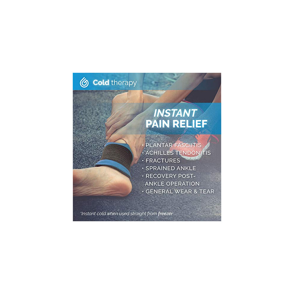 Tolaccea Ankle Foot Ice Pack Wrap For Injuries Reusable Gel Cold Compress Pack And Hot Therapy For Achilles Tendon, Heels, Edema, Arch, Plantar Fasciitis, Sprained, Swelling Recovery (L (Pack Of 2