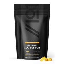 Cod Liver Oil 1000mg – Wild-Caught - Source of Omega-3 Fatty Acids – Rich in Vitamins A + D3 – Immune Health + Vision Support – 2 Months