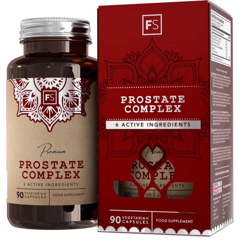 Focus Fs Prostate Supplements For Men Uk | 90 Prostate Capsules With Broccolli 750Mg, Pumpkin Seed 500Mg, Nettle Leaf 500Mg & Zinc | Mens Health Supplements