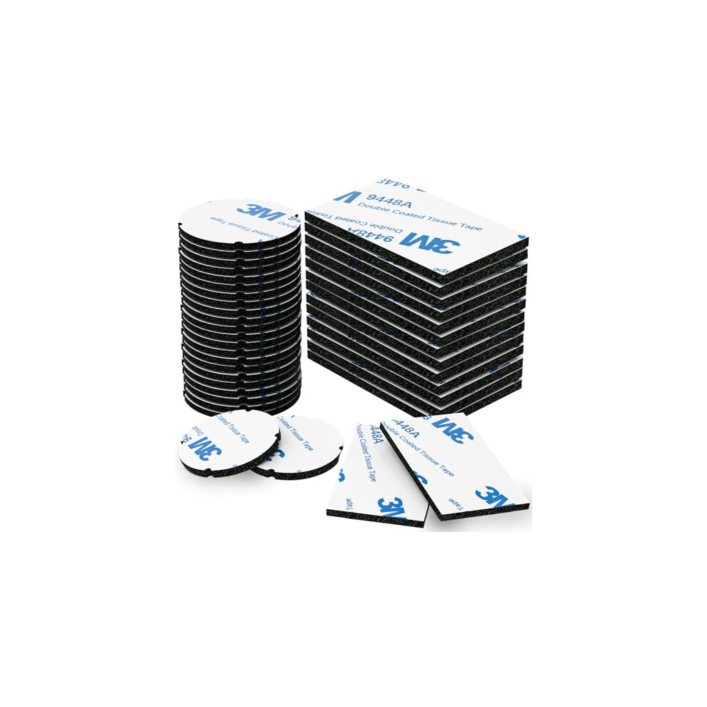 50 Pcs Double Sided Sticky Pads Heavy Duty | Water Proof Adhesive Pads for Outdoor Household Mounting | Strong black Pads for Damage-Free Hanging
