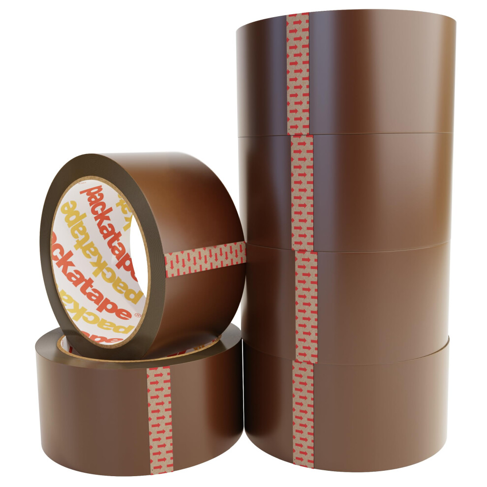 Brown Packing Tape 6 Rolls General Purpose Parcel Tape For Cardboard Box Wrapping Packing Boxing Parcels Moving House Removals Strong Parcel Boxes