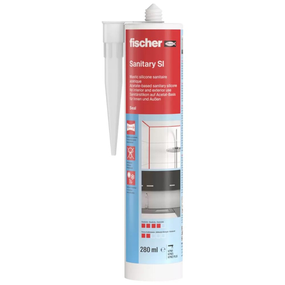 58516 Bath & Sanitary Silicone Sealant, Bathroom, Sink & Shower, White, 280ml