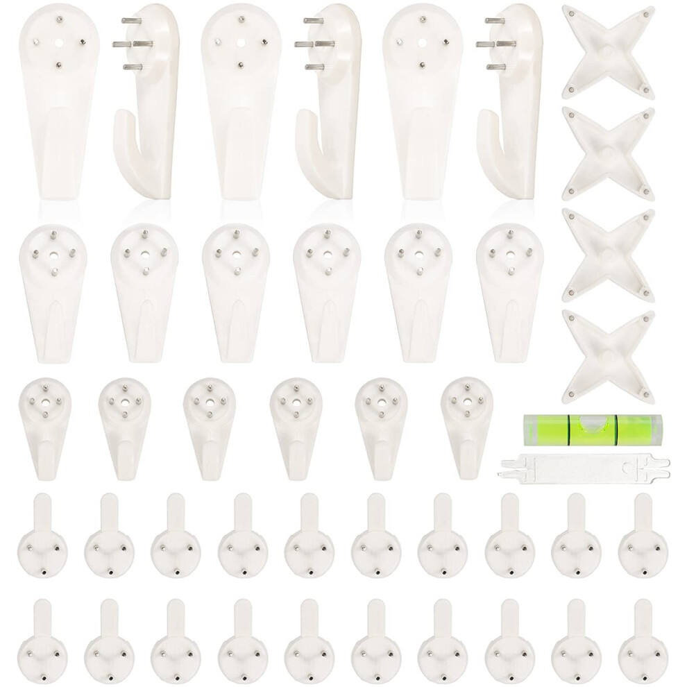 42Pcs Non-Trace Picture Hook For Hard Wall, Picture Hanging Kit For Picture Frame Fixing, Assorted Picture Hanger Set For Hardwall Drywall Painting 8414802848029