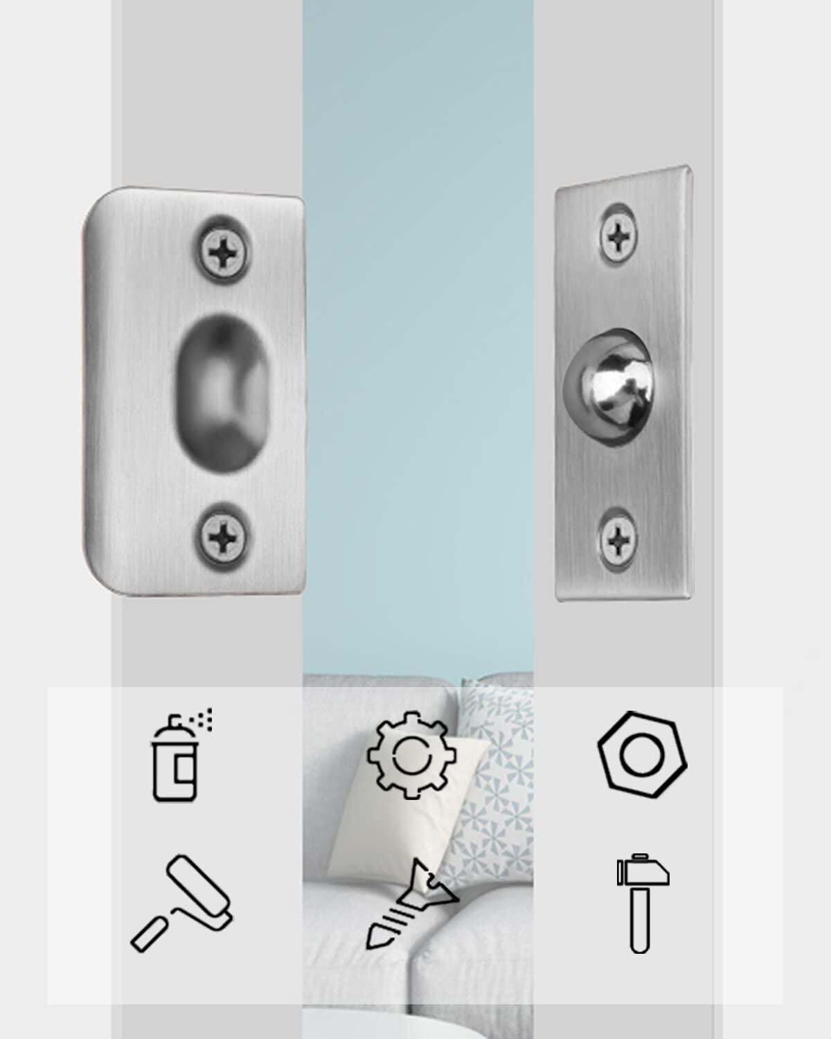 Ball Door Catches for Internal Doors Jiayi 2 Pack Roller Ball Door