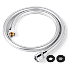 PVC Smooth Shower Hose Flexible Anti-Kink Handheld Shower Head Hose with Brass Connections 1M / 39.37 Inch